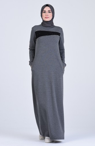 Anthracite Hijab Dress 9208-03