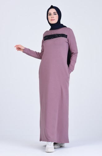 Dark Dusty Rose Hijab Dress 9208-04
