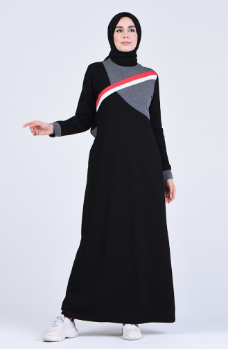 Black Hijab Dress 9212-01