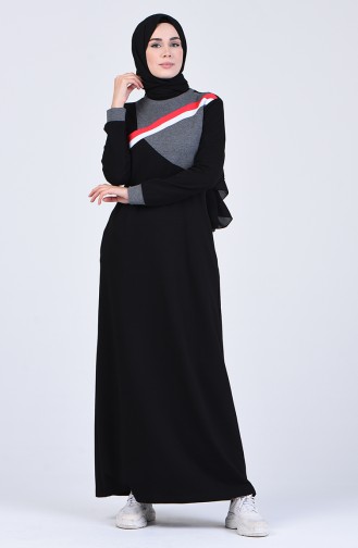 Black Hijab Dress 9212-01