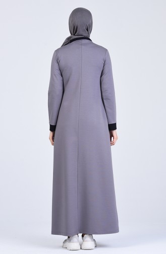 Smoke-Colored Hijab Dress 9212-04