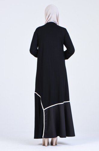 Çizgili Elbise 3174-01 Siyah
