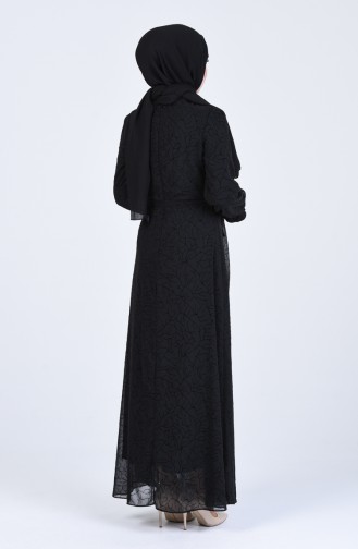 Gemustertes Kleid  60145-01 Schwarz 60145-01