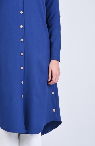 Düğme Detaylı Tunik 0301-06 Koyu Saks