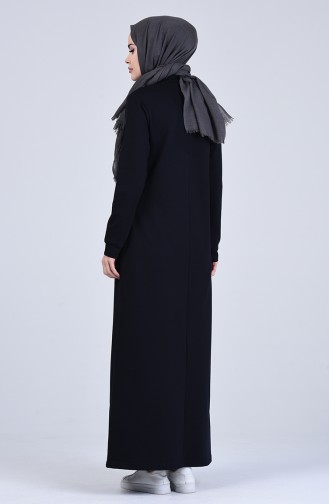 Dunkelblau Hijab Kleider 9187-02