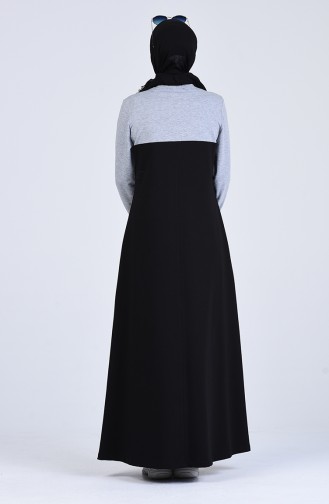 Grau Hijab Kleider 6001S-01