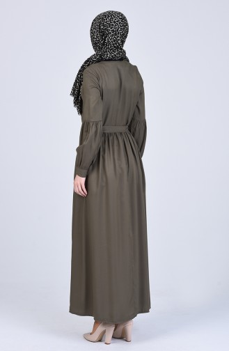 Khaki Hijab Kleider 3145-01
