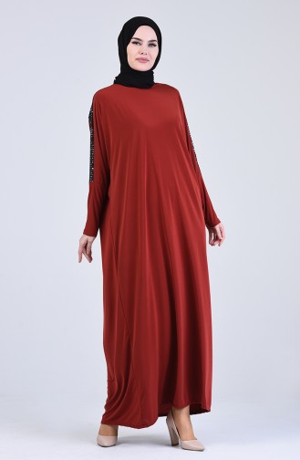 فستان قرميدي 1006-02