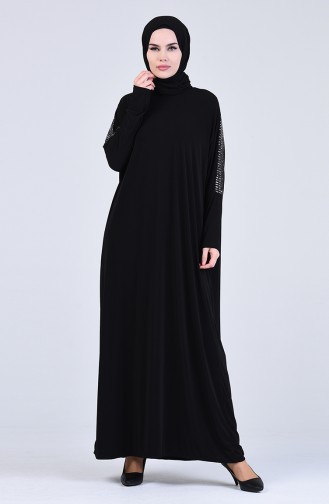Yarasa Kol Sandy Elbise 1006-03 Siyah