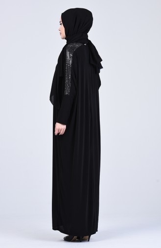 Yarasa Kol Sandy Elbise 1006-03 Siyah