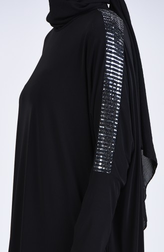 Yarasa Kol Sandy Elbise 1006-03 Siyah