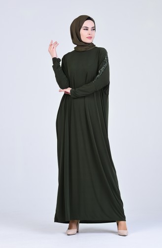 Khaki Hijab Kleider 1006-04