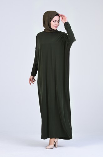 Khaki Hijab Kleider 1006-04