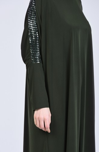 Khaki Hijab Dress 1006-04