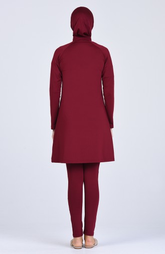 Claret Red Modest Swimwear 20115-02