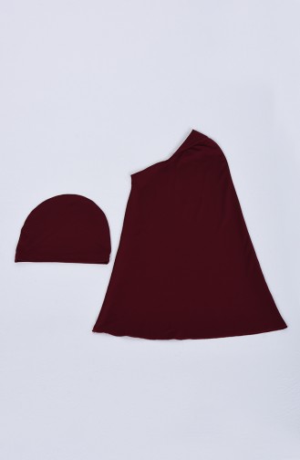 Claret Red Modest Swimwear 20115-02