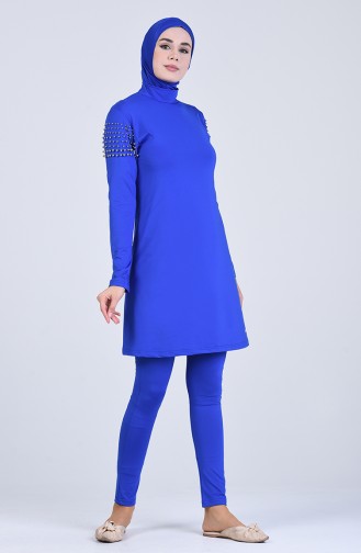 Saks-Blau Hijab Badeanzug 20127-02