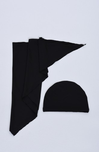 Schwarz Hijab Badeanzug 20132-01