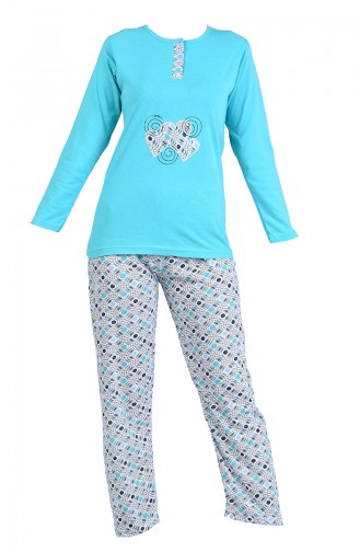 Baskılı Pijama Takım 2600-03 Yeşil