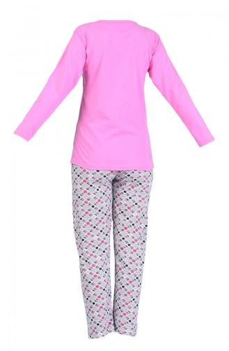 Baskılı Pijama Takım 2600-04 Pembe