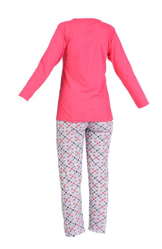 Baskılı Pijama Takım 2600-07 Mercan