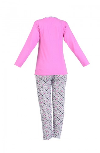 Baskılı Pijama Takım 2605-01 Pembe