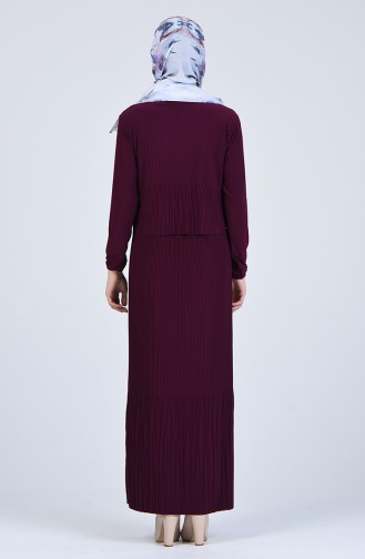 Pleated Sandy Dress 1001-02 Purple 1001-02