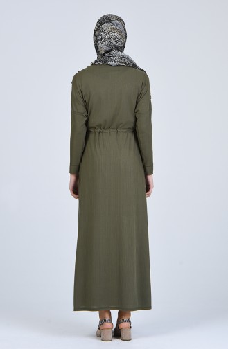 Khaki Hijab Kleider 1007-04