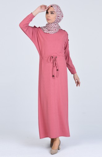 Robe Hijab Rose Pâle 1007-05