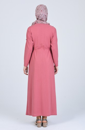 Robe Hijab Rose Pâle 1007-05
