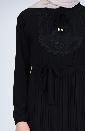 Lace Detailed Sandy Dress 1011-01 Black 1011-01