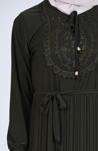 Lace Detailed Sandy Dress 1011-02 Khaki 1011-02