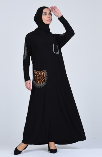 Schwarz Hijab Kleider 1015-01