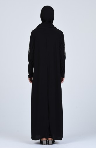 Taş Baskılı Sandy Elbise 1015-01 Siyah