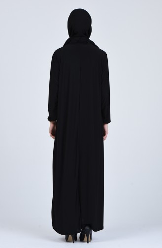Schwarz Hijab Kleider 1016-01