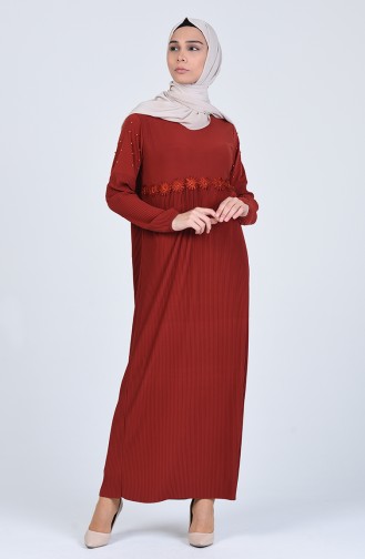 Robe Hijab Couleur brique 1017-05