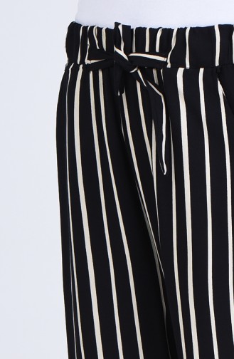 Striped Straight Leg Pants 4102-01 Black 4102-01