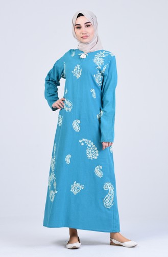 Robe Hijab Turquoise 0044-04