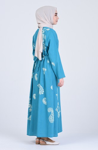 Robe Hijab Turquoise 0044-04