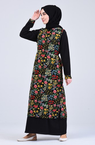 Chile Cloth Patterned Dress 1111-02 Black 1111-02