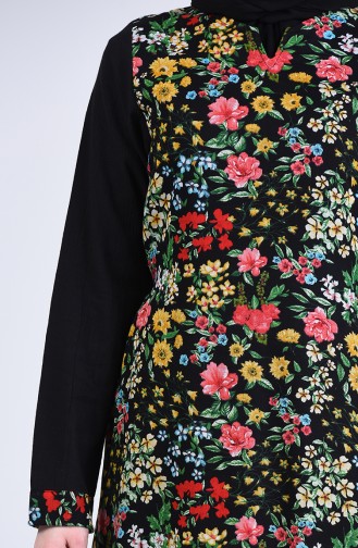 Chile Cloth Patterned Dress 1111-02 Black 1111-02