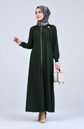 Khaki Hijab Kleider 1013-06