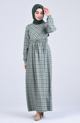 فستان أخضر حشيشي 7094-02