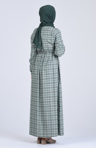 فستان أخضر حشيشي 7094-02