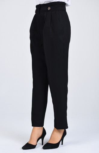 Straight Leg Pants with Pockets 1122-01 Black 1122-01