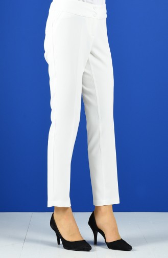 Straight Leg Trousers with Pockets 3059-01 Light Gray 3059-01