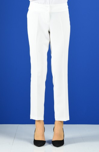 Straight Leg Trousers with Pockets 3059-01 Light Gray 3059-01