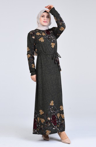 Khaki Hijab Kleider 7000-03