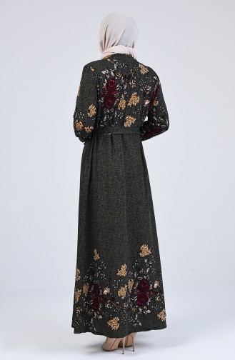 Khaki Hijab Kleider 7000-03
