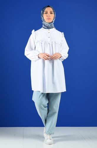 Frilly Tunic 1436-06 White 1436-06